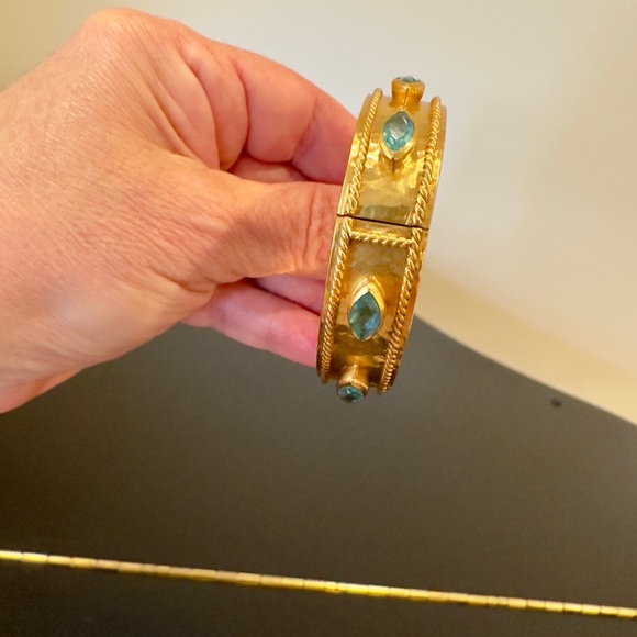 NWT Authentic Bohemian Spring Summer Julie Vos Gemstone Hinged Cuff/Bracelet - Picture 12 of 17